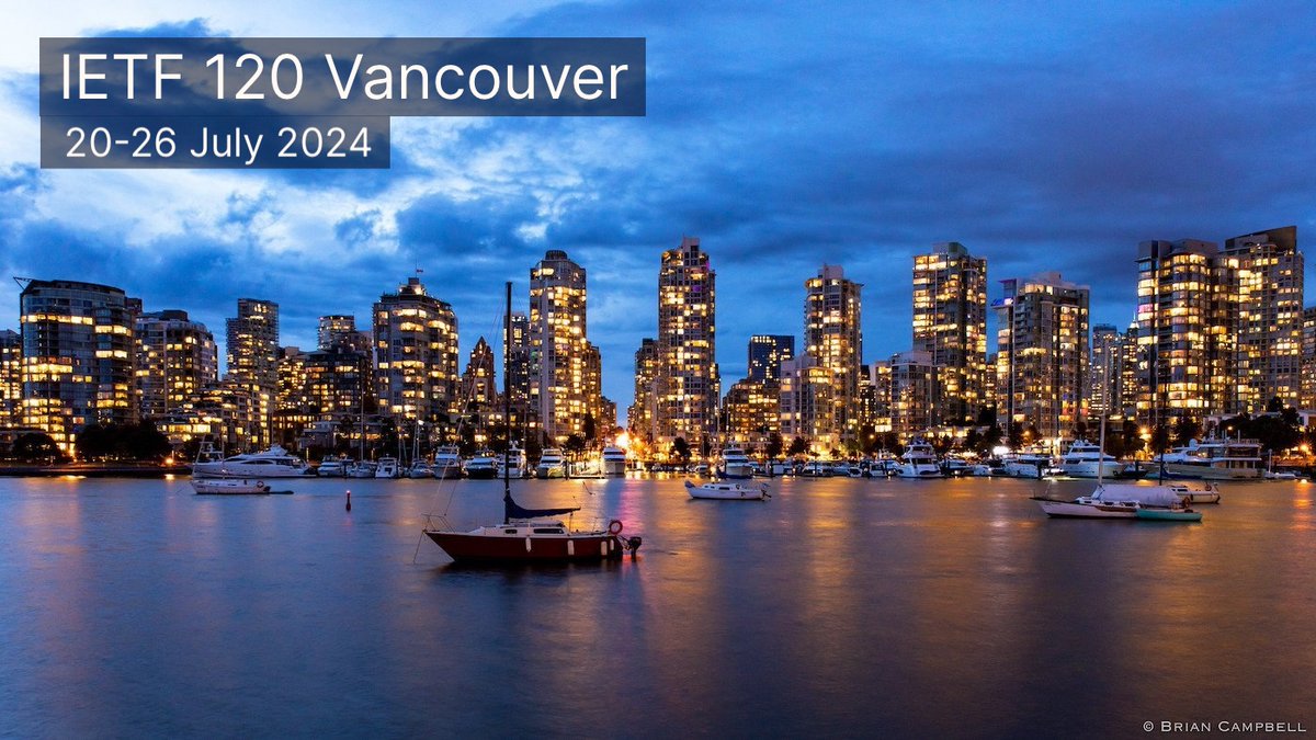 Registration for #IETF120 Vancouver is now open! Join more than 1000 leading Internet technologists from around the world 20-26 July 2024 for 100+ working sessions, including the #IETFHackathon. Learn more and register today: ietf.org/meeting/120/