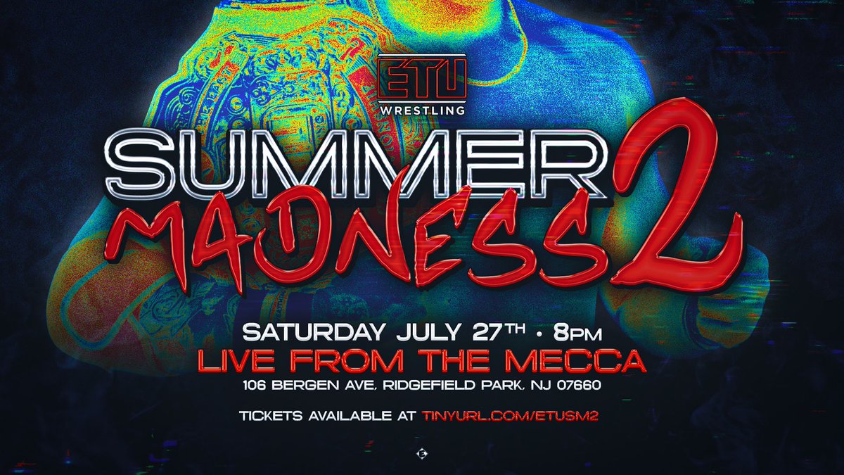 🚨EVENT ANNOUNCEMENT🚨 When the temperature rises the MADNESS isn’t far behind. Our staple of the summer RETURNS to The Mecca on Saturday July 27th. ☀️SUMMER MADNESS 2☀️ Tickets on sale THIS FRIDAY 4/19 2pm ET at tinyurl.com/ETUSM2