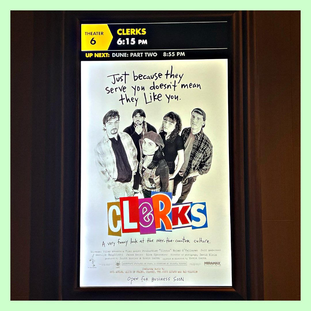 Now Playing: Clerks (1994)

#Clerks
#ViewAskew 
#JayAndSilentBob