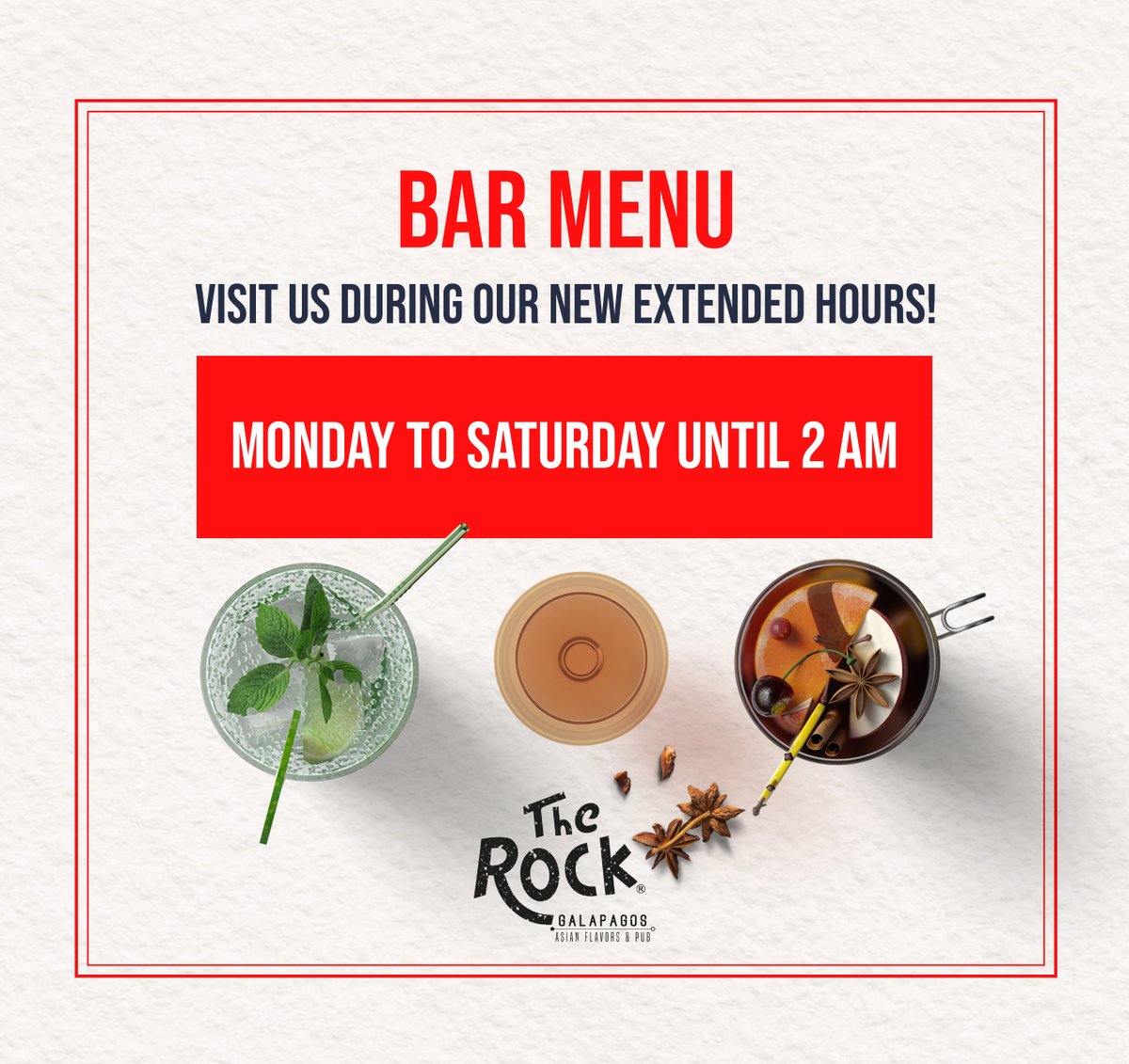 TheRockGps's tweet photo. 📌Address: 𝗖𝗵𝗮𝗿𝗹𝗲𝘀 𝗗𝗮𝗿𝘄𝗶𝗻 &amp; 𝗜𝘀𝗹𝗮𝘀 𝗣𝗹𝗮𝘇𝗮🐢🇸🇱
📲 Reservations: +593 96 713 1417
🍹Check out our Drinks Menu in https://t.co/iWxcHciejw
#TheRockGalapagos #asianflavors #GalapagosIslands #DrinksMenu #DrinksGalapagos #cocktailsgalapagos #draftbeer #pubgalapagos https://t.co/rAuyKOaTLM