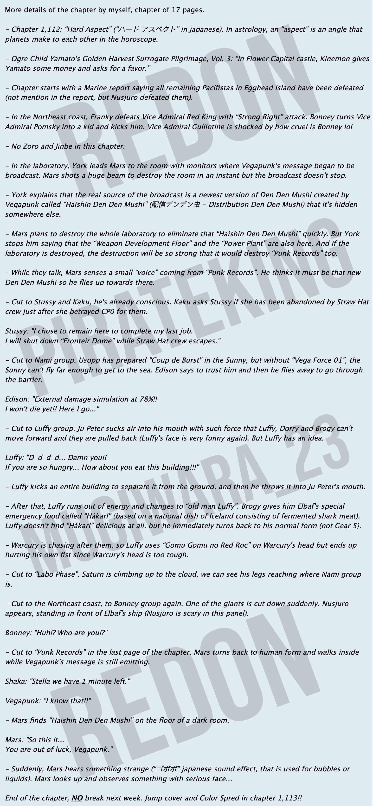 WorstGenHQ on X: “#ONEPIECE1112 Summary by Redon: https://t.co 