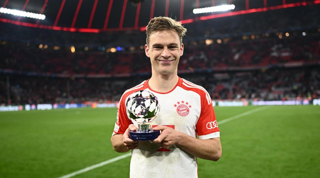 Joshua Kimmich has been named Player of the Match by UEFA's Technical Observer Panel: 'He was the goalscorer but also very good on the ball and defensively very strong. He played Martinelli out of the game.' #UCL #FCBARS