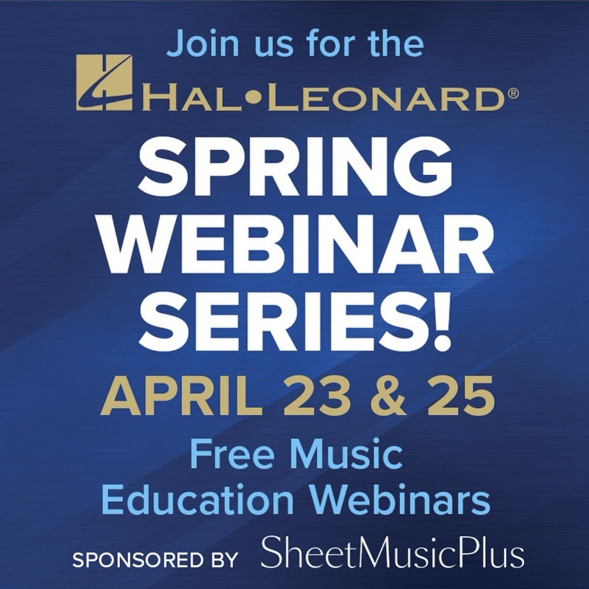 📚🎶 Educators save the date for Hal Leonard's Spring Webinar Series! Join us on April 23 and 25 for engaging sessions on music education, technology, and more.  Register for free today! edu.halleonard.com/webinars #halleonard #musiceducation #halleonard #webinar