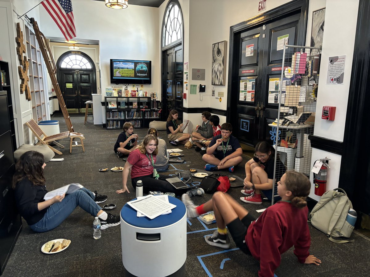 This is what it looks like when you’ve got some  VERY SERIOUS middle schoolers practicing for Battle of the Books! <a href="/FloridaMediaEd/">FAME</a> <a href="/FloridaSSYRA/">Florida SSYRA</a>
