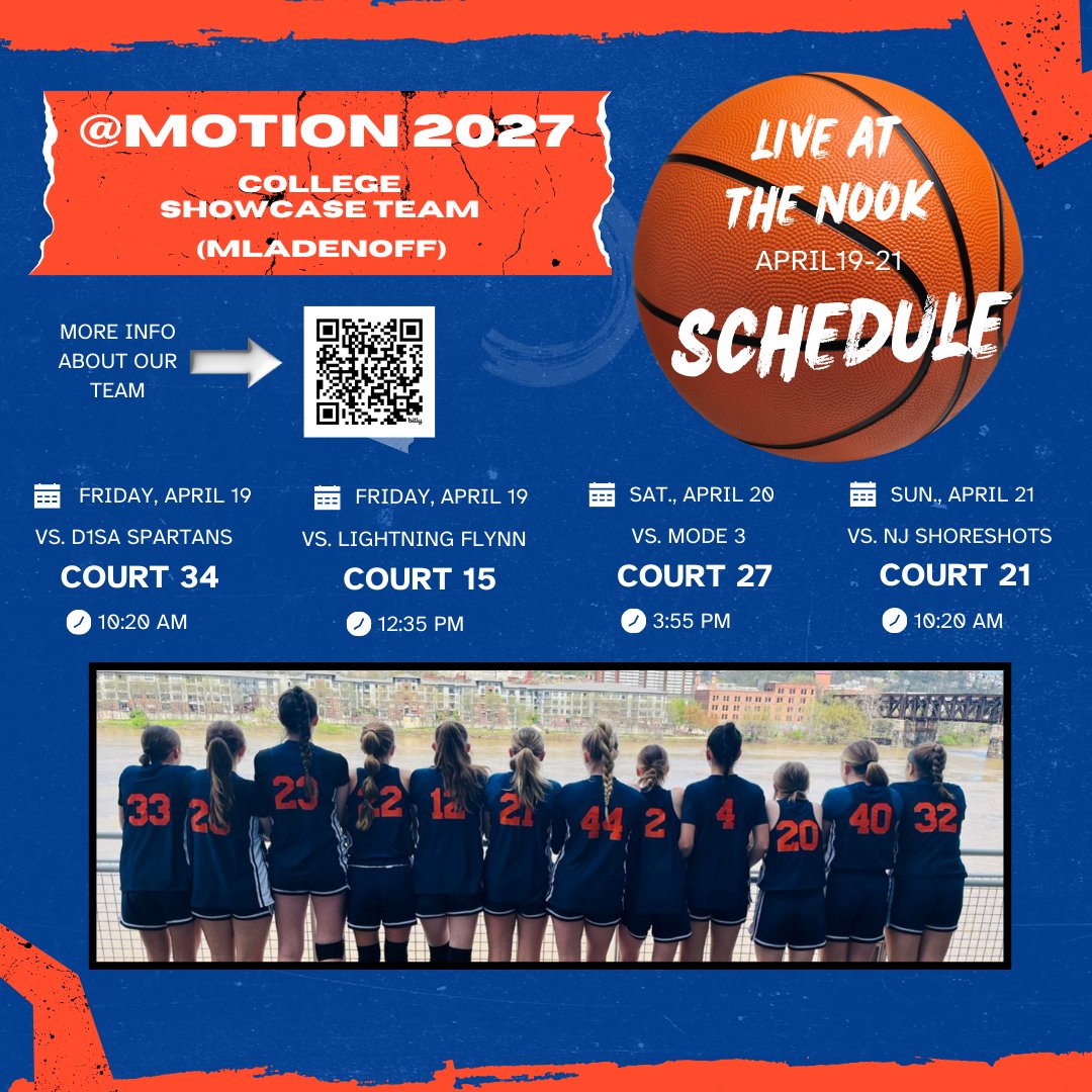 We're ready for more 🏀. Here is the @Motion2027 schedule for @SelectEventsBB Live at The Nook this weekend in Manheim 👇