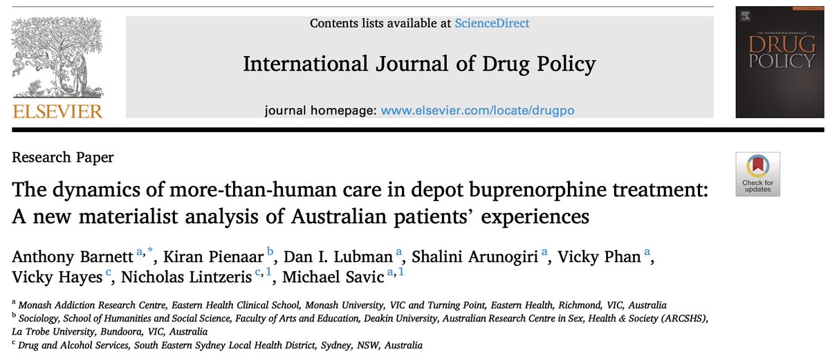 New in @ijdrugpolicy-Clients’ experiences of depot #buprenorphine for #opioid dependence - Clinicians might find useful to spk w/ppl RE how depot feels in body, supports external to depot, & #harmreduction  (incl. consuming opioids; overdose reversal) bit.ly/3Q9dysV