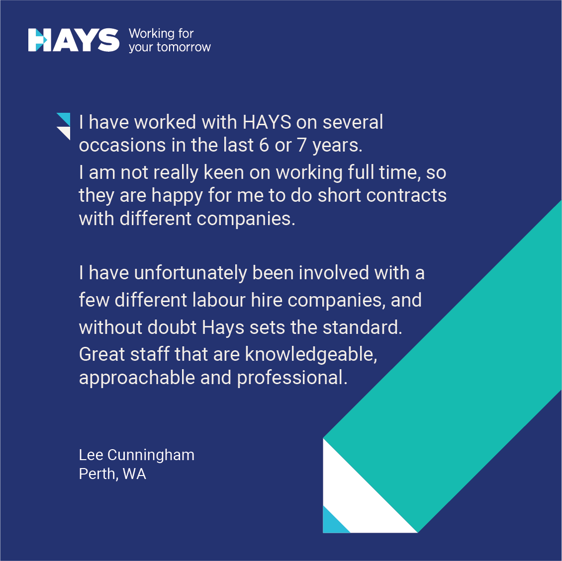 We are here to be your long-term partnership.

Contact us today; let us help with your next career.
👉 link.hays.com/3vUq5cO

#Hays #Career #Jobs #WorkingForYourTomorrow #JobsAustralia #HaysReview