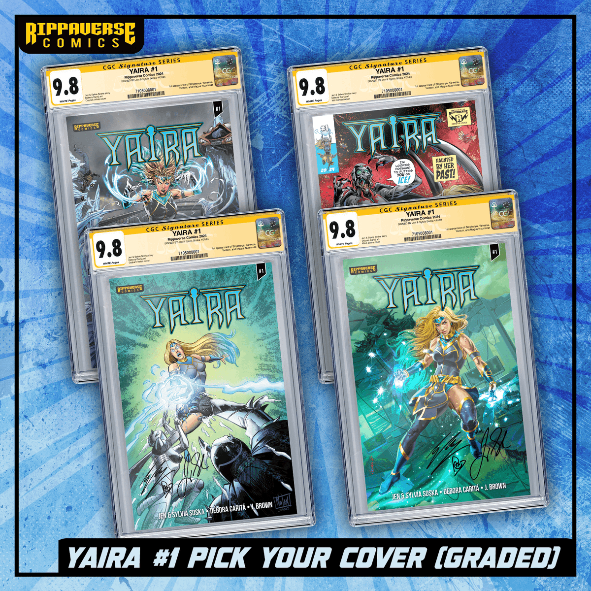 Deck your walls with graded covers! Add the CGC Signature Series Yaira#1 to your cart! Autographed by the writer and our Loremasters, Jen & Sylvia Soska, you're gonna want to get in on this action. Pre-order yours TODAY!
