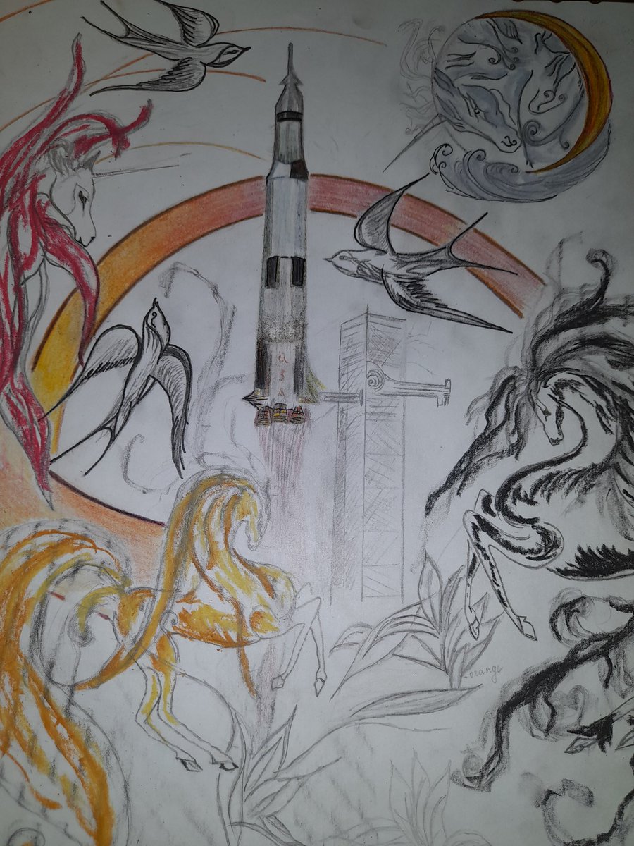 Sharing my third #workinprogress for my #Apollo13 #Art 
( since the third layer my arts recieving status 'available for custom-making').
Try to guess the some symbolics: Horses inspired by mission patch, but what mean their colors here? And why 4? 
#SaturnV #Space #ArtForScience