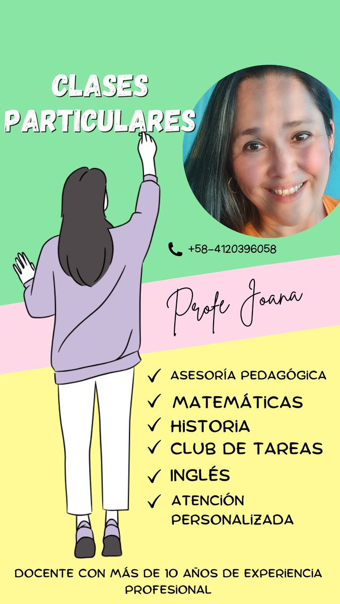 Agradezco a todos mis amigos que puedan ayudarme con un RT, clases particulares en Valencia 

Asesoría personalizada, soy profesora de matemática hace más de 15 años, tengo experiencia en el área 

Precios especiales por grupos 👩🏼‍🏫