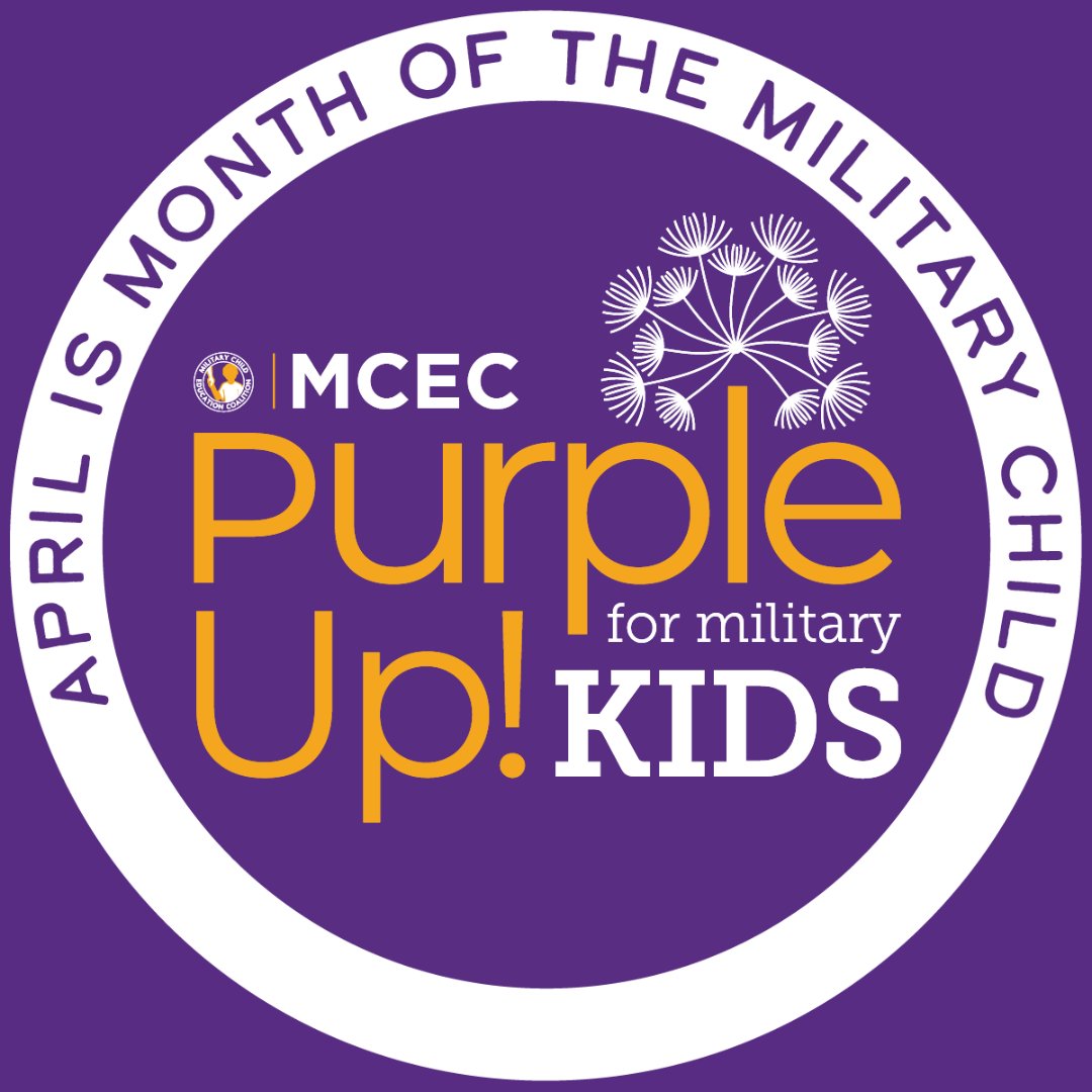 April is Month of the Military Child! Wear your purple gear on Friday, April 19 to celebrate the children of service members!