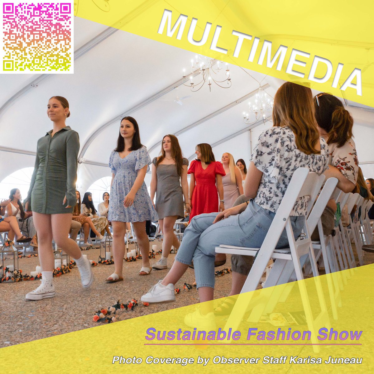 EC_Observer's tweet image. MULTIMEDIA -
Yesterday a sustainable fashion show and live sale was held at Misselwood. The fashion show featured clothing for sale from local consignment shops Worthy Girl and That’s The Tea! For more exclusive images visit endicottobserver.com or use the QR code! 

#endicott