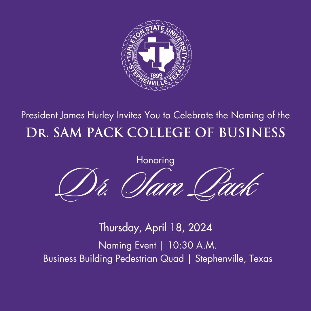 Join us as we celebrate the naming of the Dr. Sam Pack College of Business tomorrow at 10:30 a.m. For those unable to attend, the event will be streamed live: youtube.com/live/s5lYljpEK…