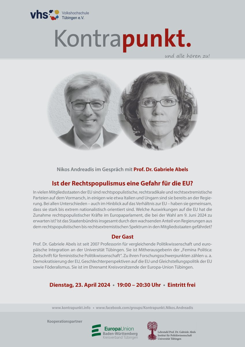 Nikos_Andreadis's tweet photo. E I N L A D U N G // 23.04.2024 // Ist der Rechtspopulismus eine Gefahr für die EU? https://t.co/7SZ2isicRM