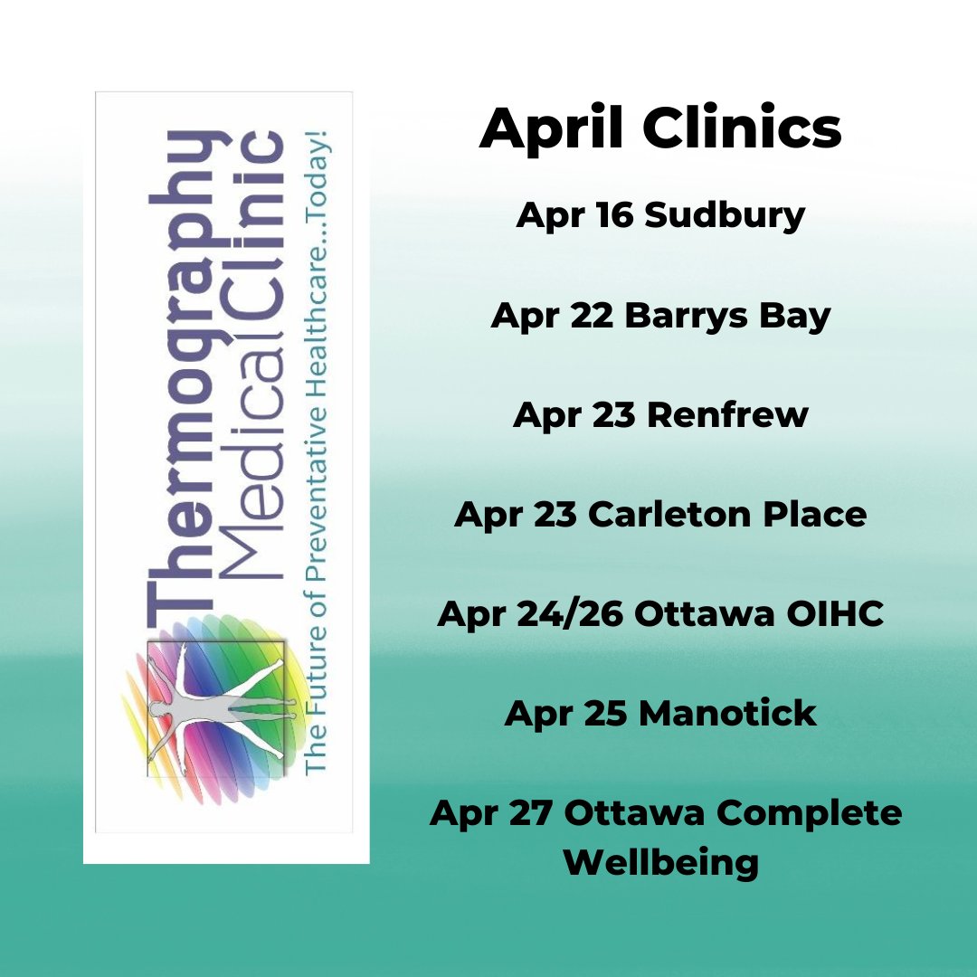 Busy month for Thermography across Ontario, please visit thermographymedicalclinic.com for your closest location