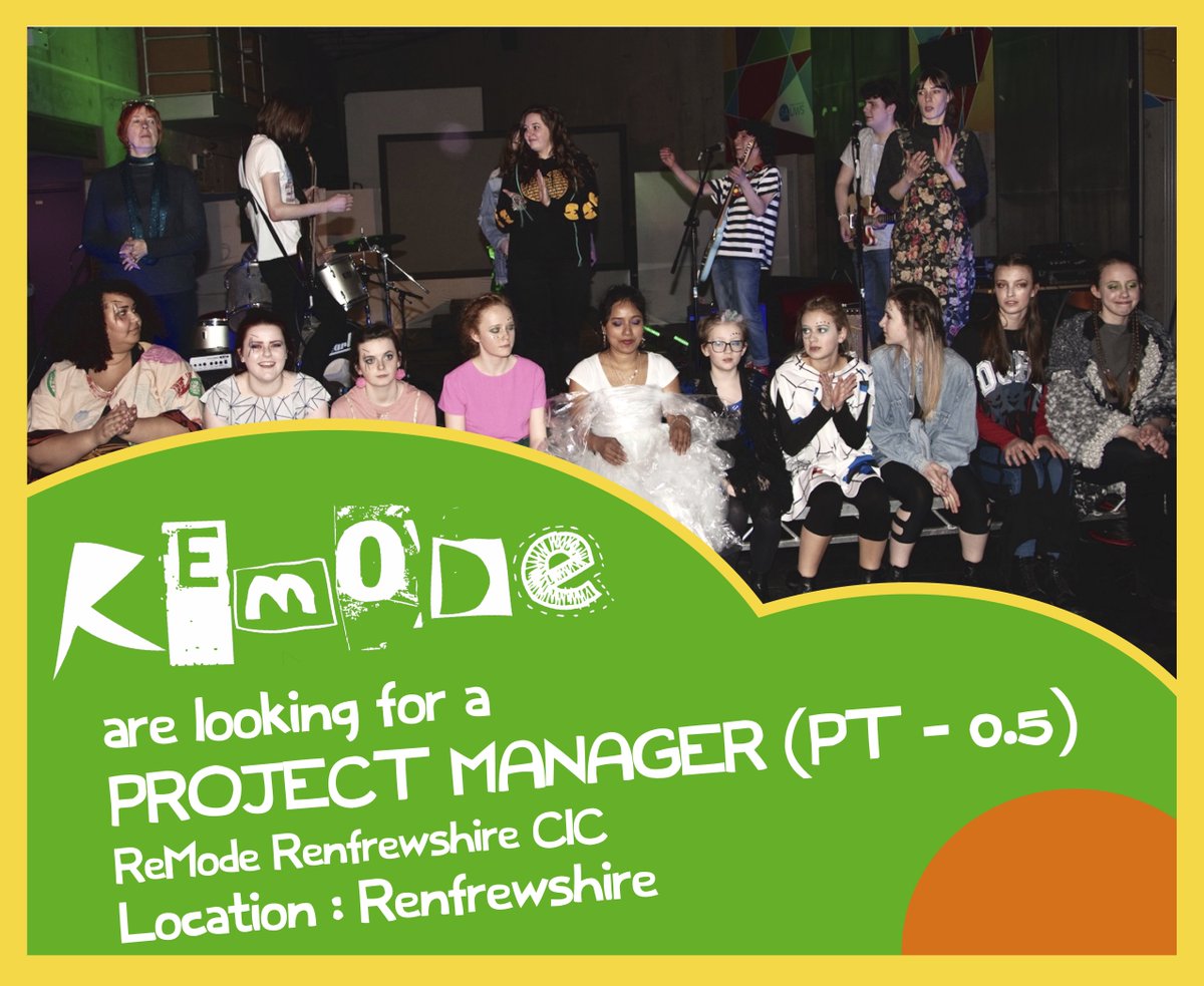 JOB >>> PLS SHARE @ReModeIt are looking for a PROJECT MANAGER (part time - 0.5) Initial contract will run until the end of May 2025. Details: opportunities.creativescotland.com/opportunity/in… DL: Monday May 6th at 5pm @weareoneren @onerenculture @PaisleyFirst @InvestinRen