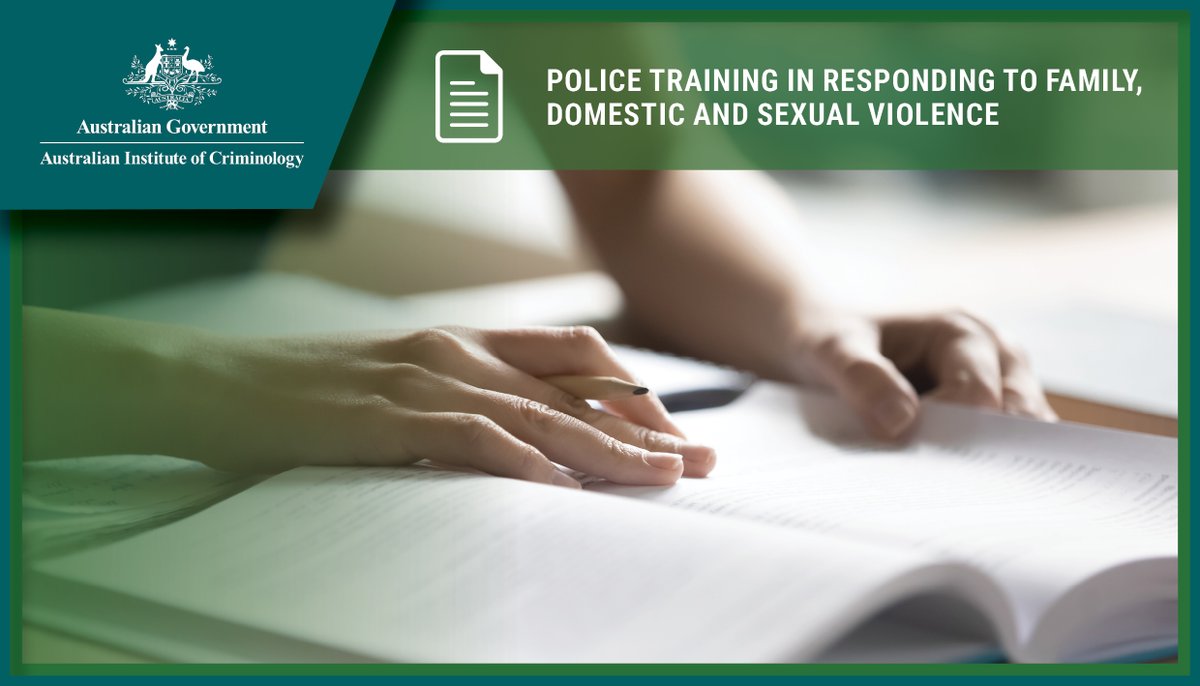 Improvements to the training Australian police receive in response to family, domestic and sexual violence has been identified as critical to reducing it. Read our latest #TrendsAndIssues report released today which reviews this training. bit.ly/4939BMS #AICResearch