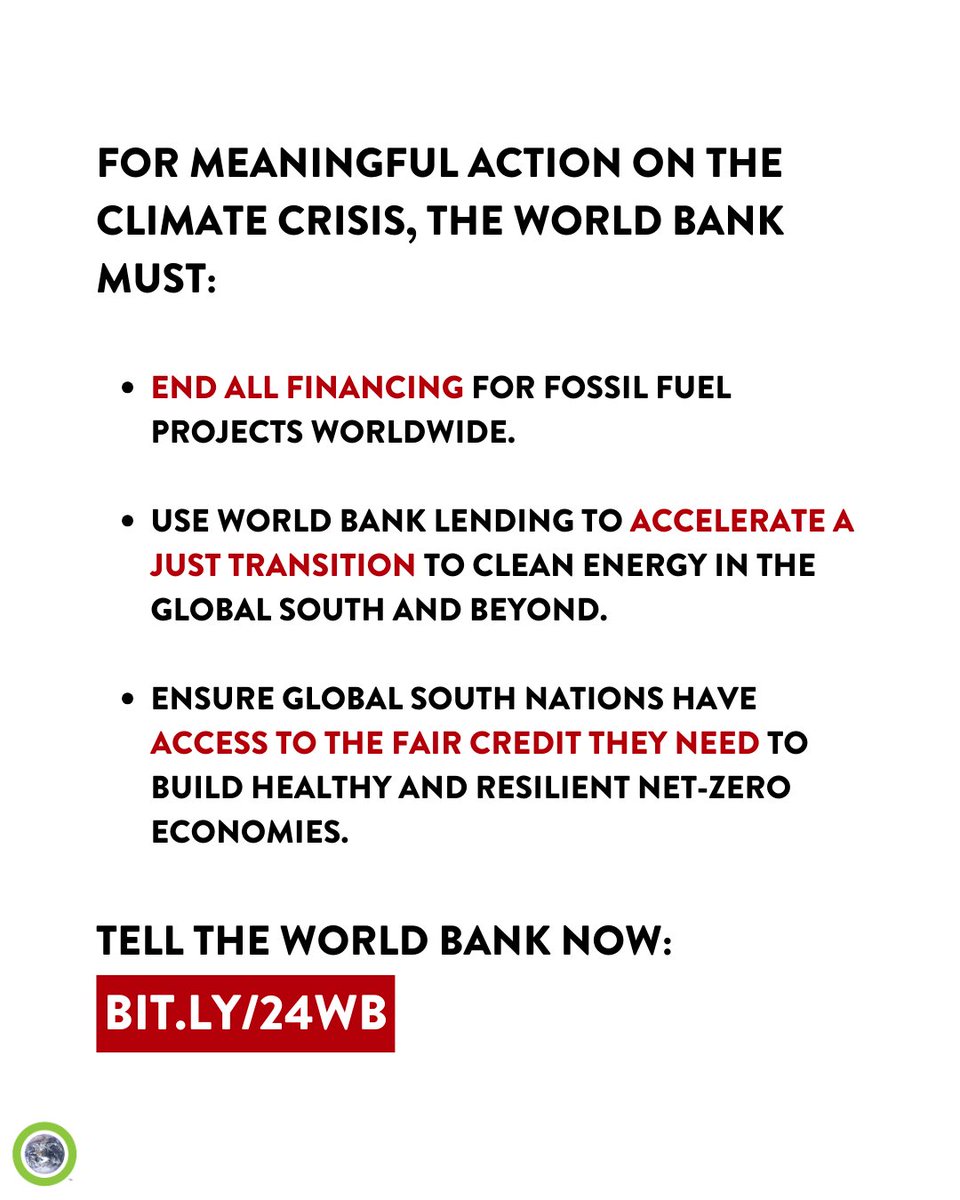 If we’re going to #savetheplanet, we have to stop funding #fossilfuels. It’s just that simple. Now all we need is the political will. Tell the @WorldBank you care about securing a livable future for generations to come. Go to bit.ly/24WB to take a stand.