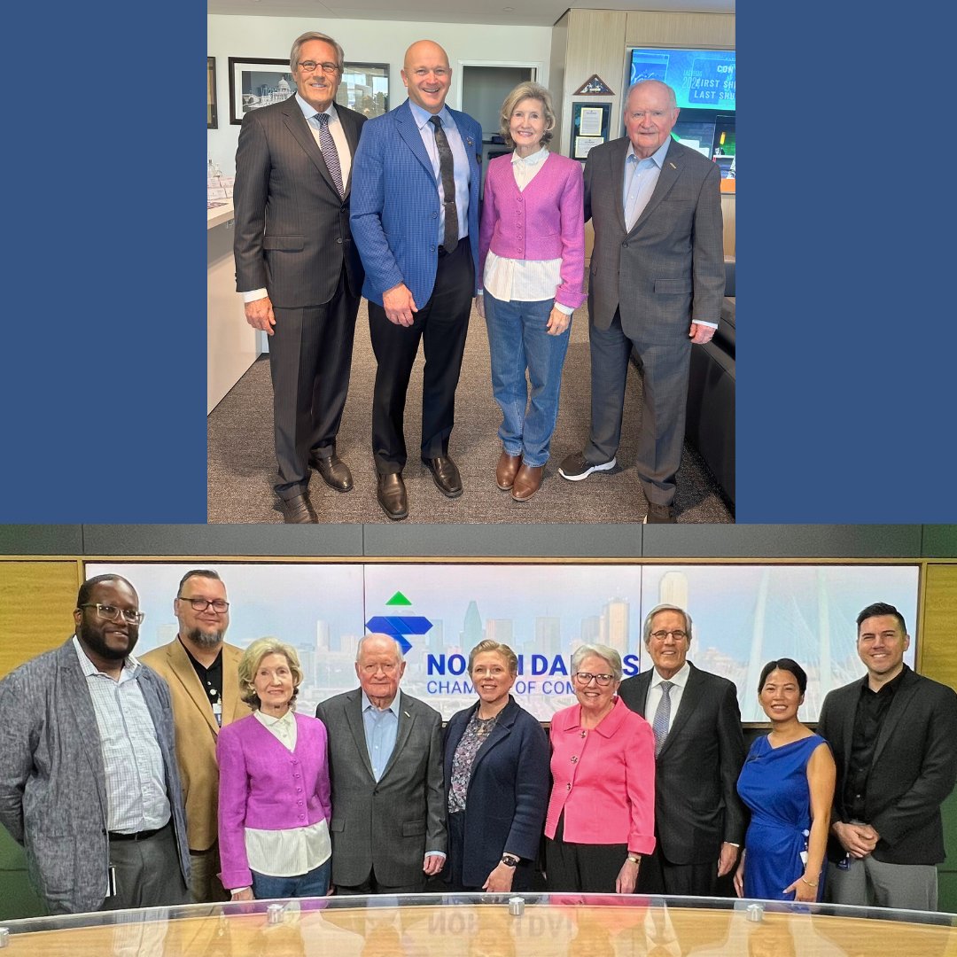 Parker University’s President, Dr. William E. Morgan, had the honor of meeting with Ken Malcolmson, President & CEO of the North Dallas Chamber of Commerce; Kay Bailey Hutchison, former US Ambassador to NATO and US Senator; and Sam Coats, retired airline and corporate executive.