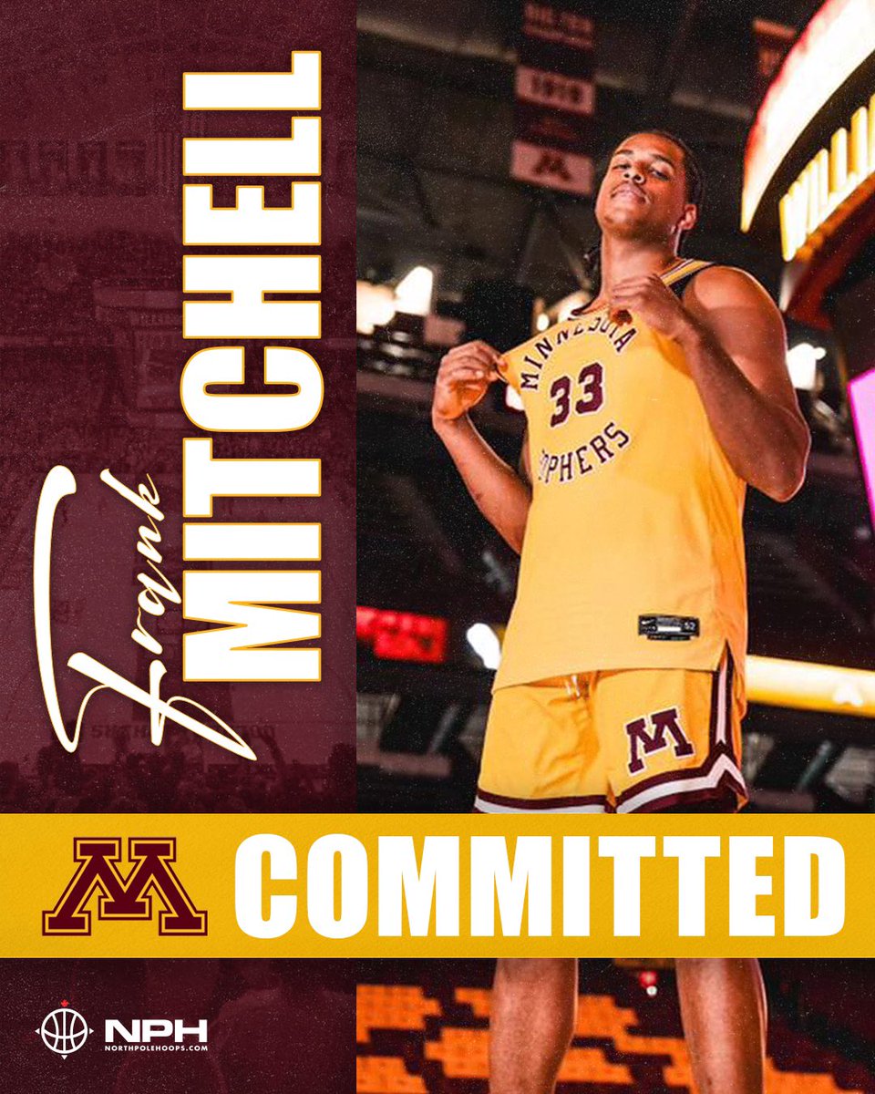 Top 5 Rebounder in all of NCAA last season Frank Mitchell officially commits to Minnesota @GopherMBB Looking to build on dominant season in Big10