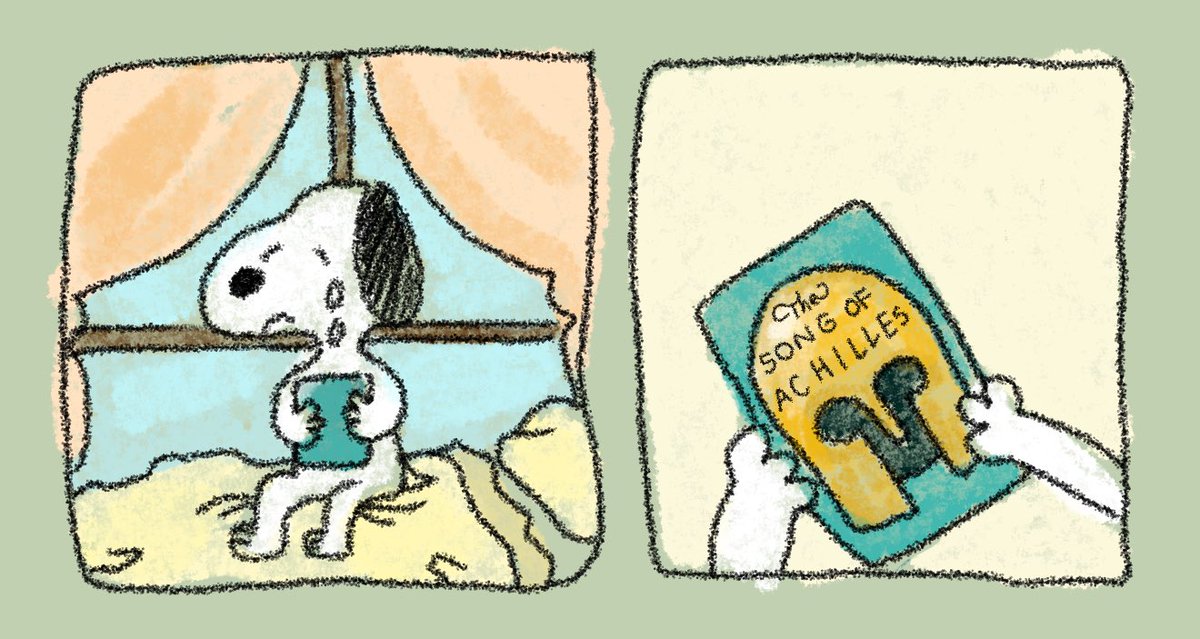 snoopy finished reading the song of achilles...