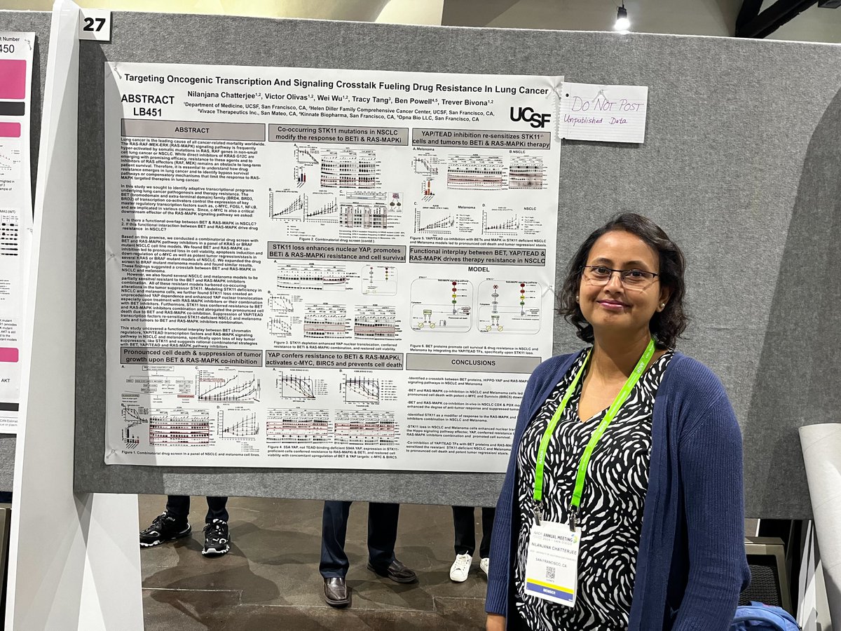 BivonaLabUCSF's tweet image. Members of the Bivona lab at #AACR24 last week!