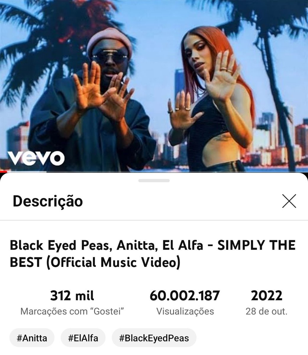 60 MILHÕES NO YOUTUBE!
SIMPLY THE BEST