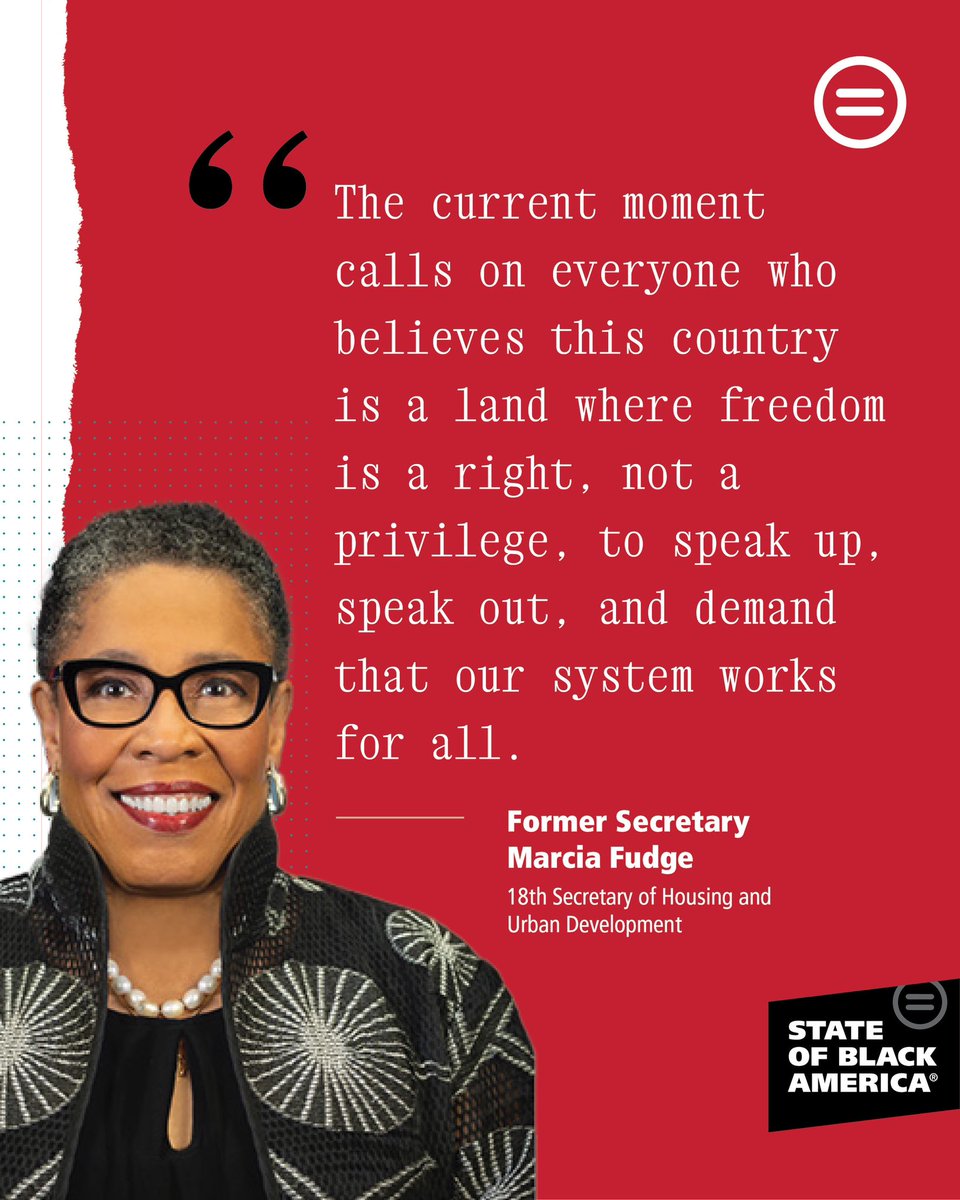 If you were wondering when you are needed to step up, speak up and rise up to fight for our democracy to continue on and to be more just for everyone, it’s now. Read Former @SecFudge's essay in our 2024 State of Black America report at stateofblackamerica.org now.