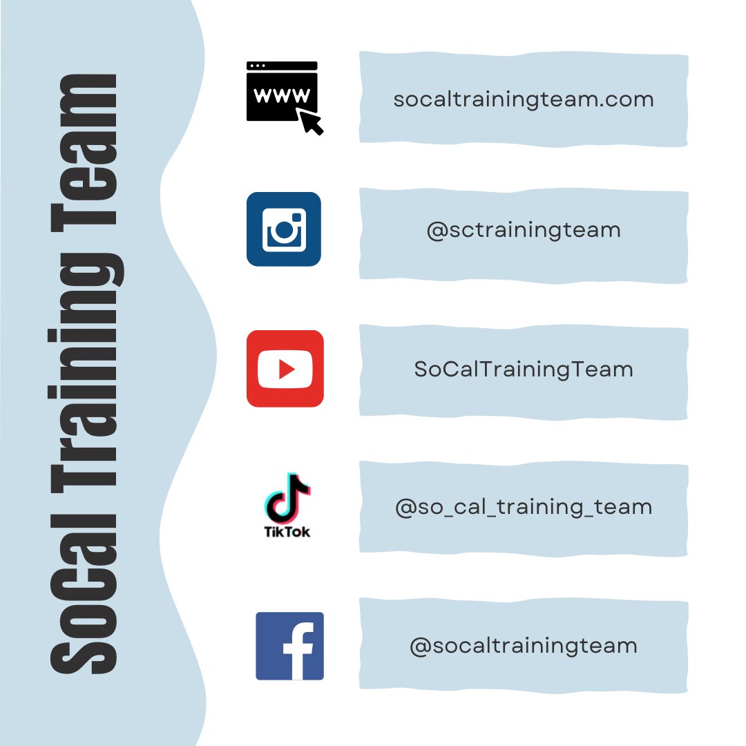 sctrainingteam's tweet image. Keep up with SoCalTrainingTeam! Follow us on all platforms !