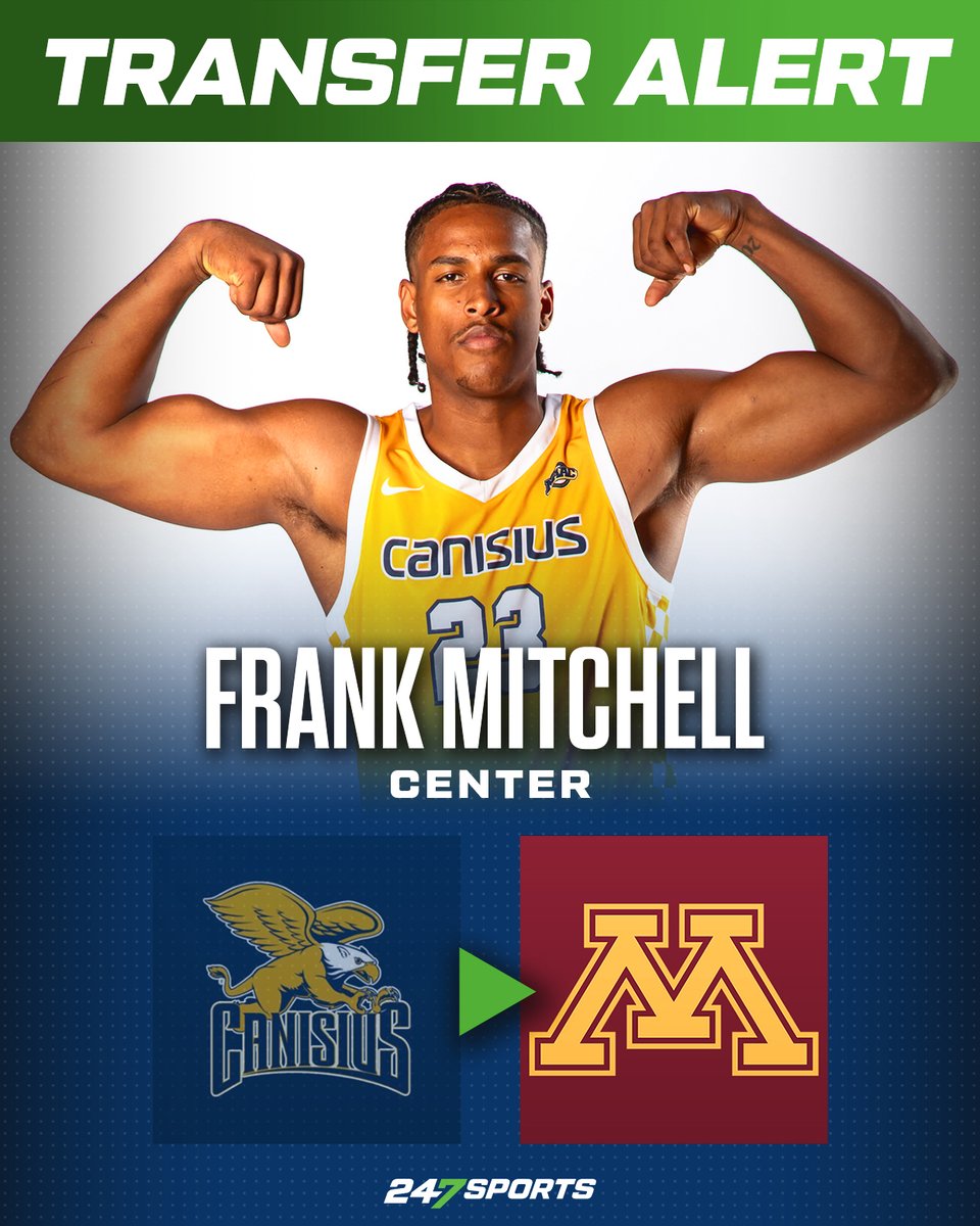 Ben Johnson and #Gopher hoops get on the board with their first transfer commit in Canisius big man Frank Mitchell. The second-team All-MAAC center averaged a double-double in 2023-24. @RyanJamesMN has more: 247sports.com/college/minnes…