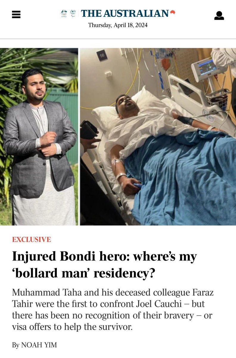 Well, @AlboMP . Have you offered to this brave survivor what you offered to a Frenchman. They both confronted the Bondi attacker. Are you a man or a mouse, @AlboMP ? Come on. Squeak up.