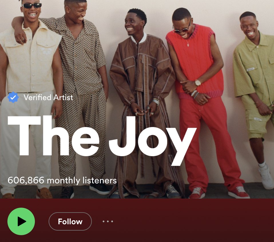 .@Thejoyofficialm (606K) has now gained 200K+ new monthly listeners on Spotify, a 41.2% increase since performing with Doja Cat at #Coachella Congratulations brothers! 🔗 : open.spotify.com/artist/0m75hup…