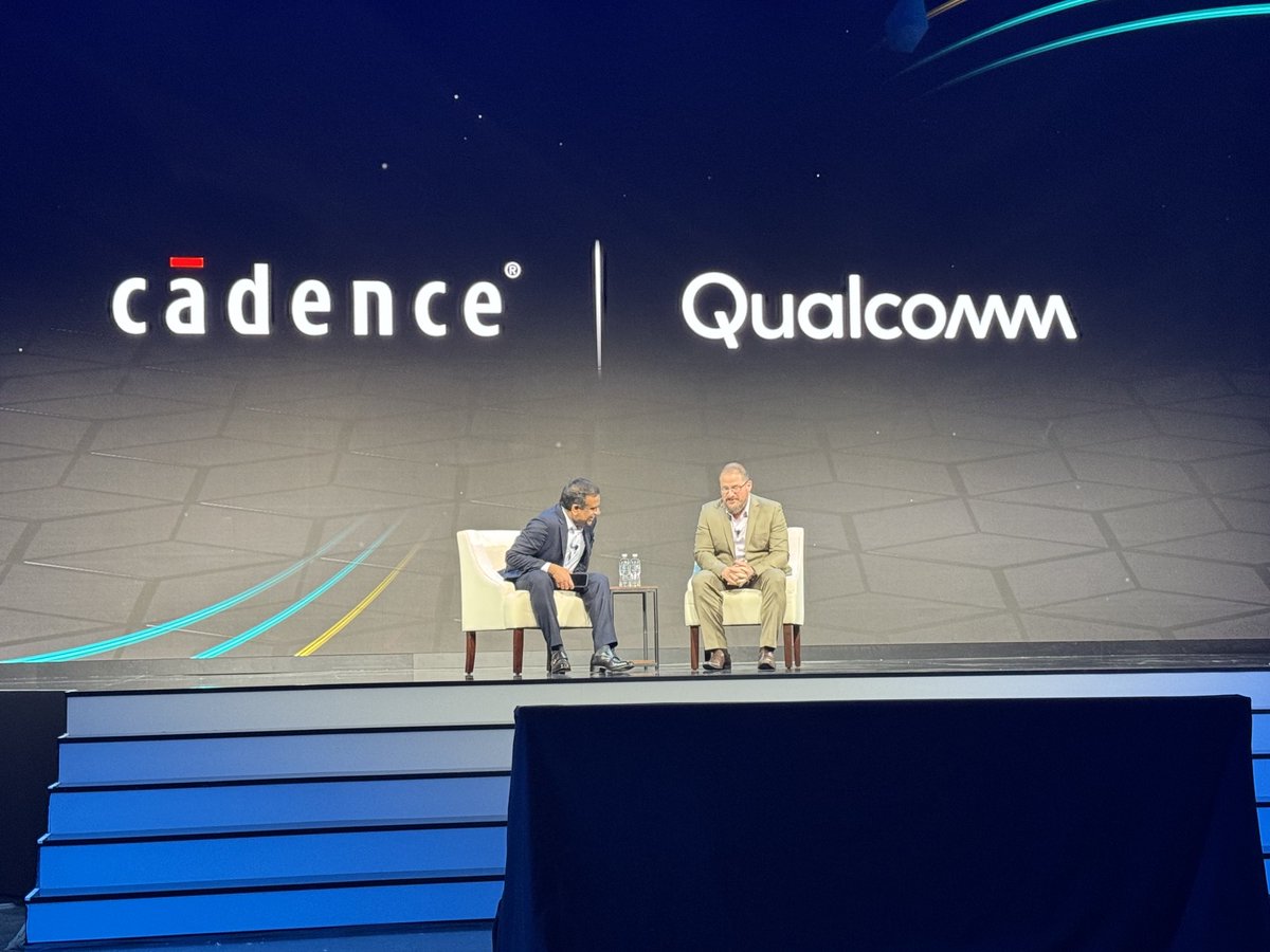 Ending the day at #CadenceLive is another CEO conversation with @cadence CEO Anirudh Devgan and ⁦@Qualcomm⁩ CEO ⁦@cristianoamon⁩