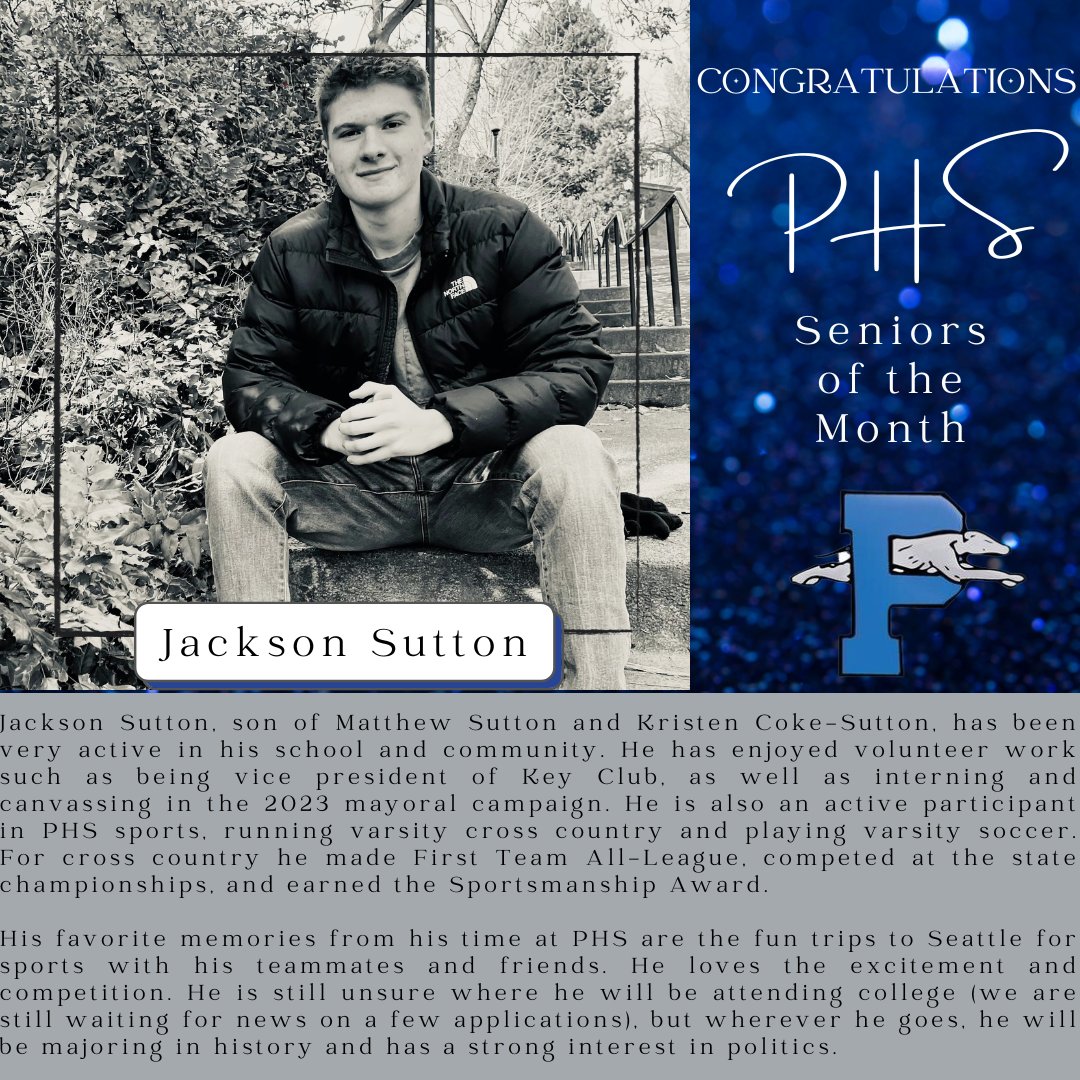 CONGRATULATIONS PHS Seniors of the Month! 💙👏💙👏💙👏