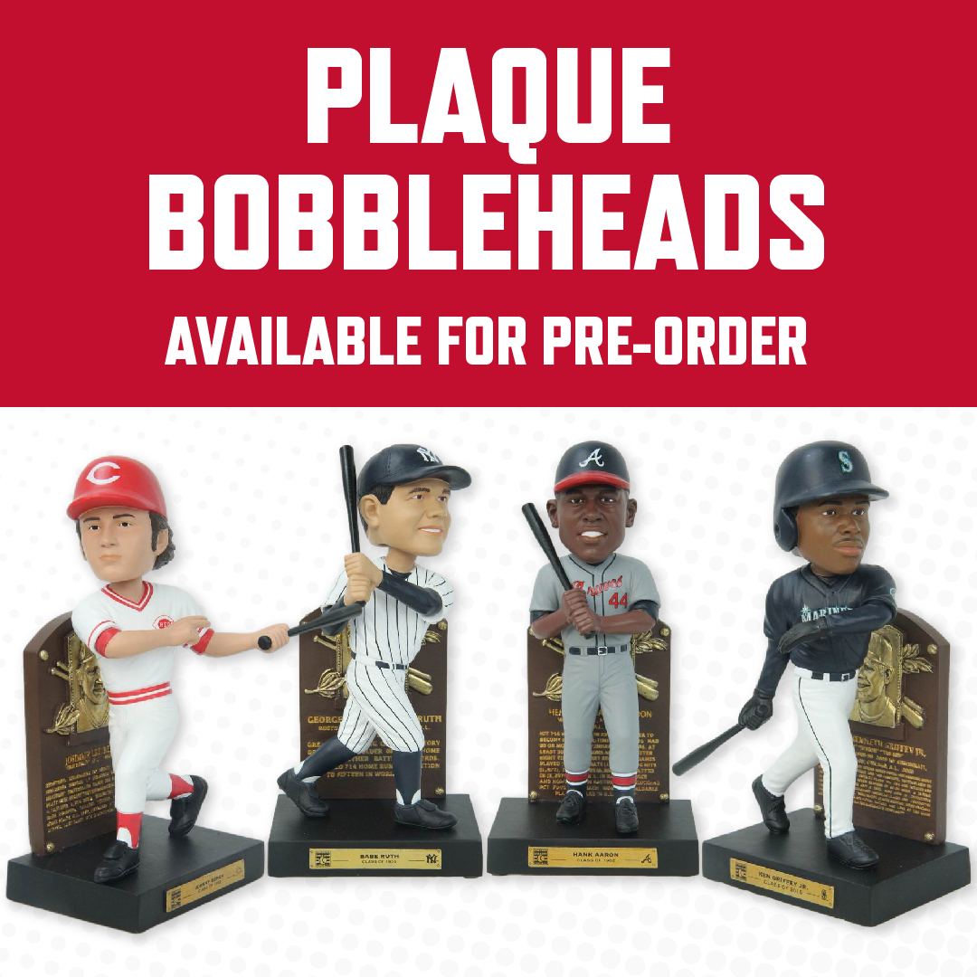 Now available for pre-order, our latest limited-edition bobbleheads featuring the game’s legends with their Hall of Fame Plaques! Only available at the Hall of Fame Shop — order yours before they’re sold out! shop.baseballhall.org/bobbles