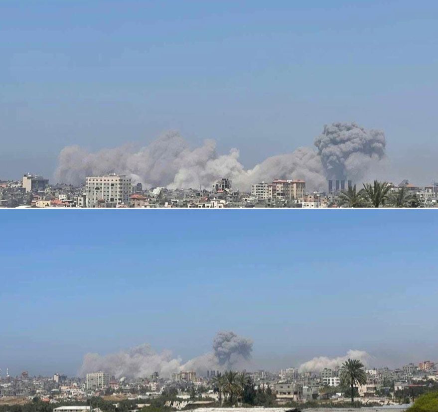 🚨BREAKING | The Israeli occupation forces blows up entire residential neighborhoods in the Nusseirat camp in the central #Gaza Strip.

#16thOctoberGroup
#GazaUnderAttack
#IsraeliWarCrimes