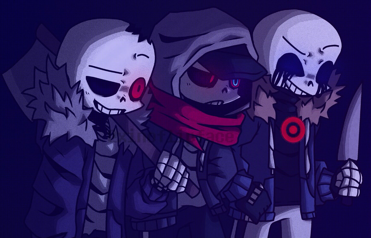 apologies for the lack of actual art anyway errm murder time trio imfidnfjfn #sansau #undertaleau #murdertimetrio #killersans #dustsans #horrorsans