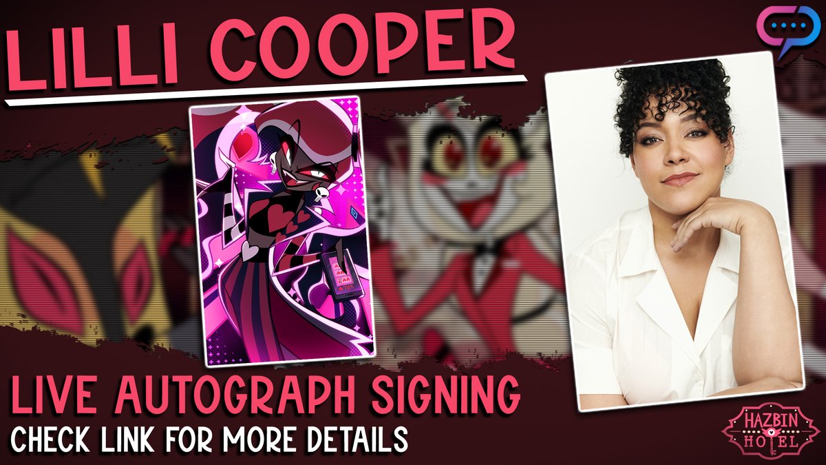 TOMORROW! Get ready for another LIVE Hazbin Hotel signing! Lilli Cooper, who plays Velvette, is set to sign LIVE tomorrow, April 18th @ 11am PST! Prints now available for autographs! Details in link: hubs.la/Q02tfKmZ0 #hazbinhotel #lillicooper #hazbinvelvette #streamily