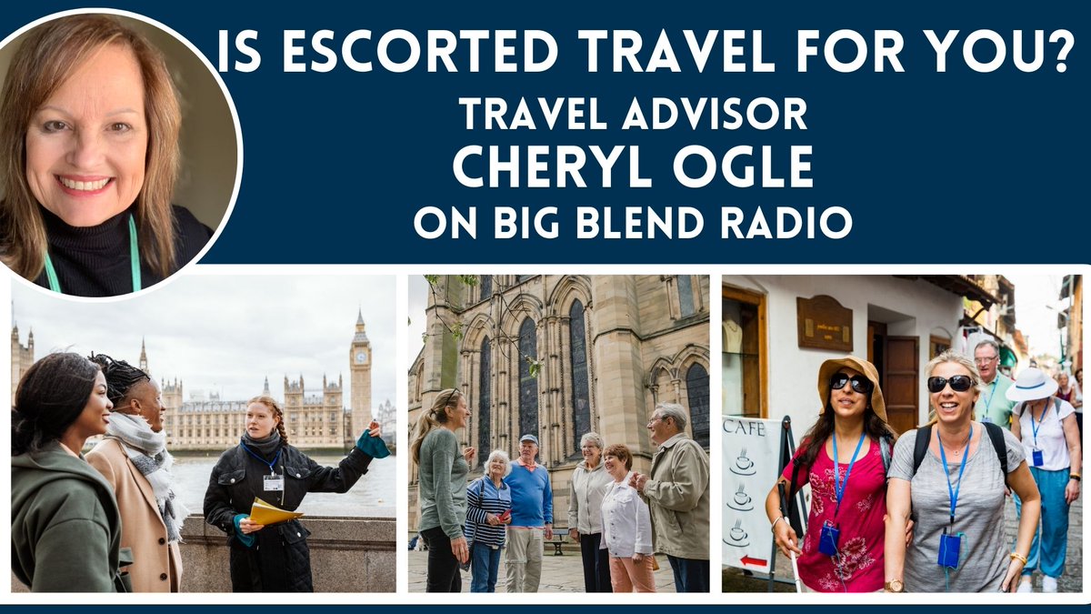 Is escorted travel for you? Travel advisor Cheryl Ogle shares the good, the bad, and the ugly about escorted travel & tours on #BigBlendRadio now. Podcast: youtu.be/3YHhOErRifg?fe… #TravelPodcast