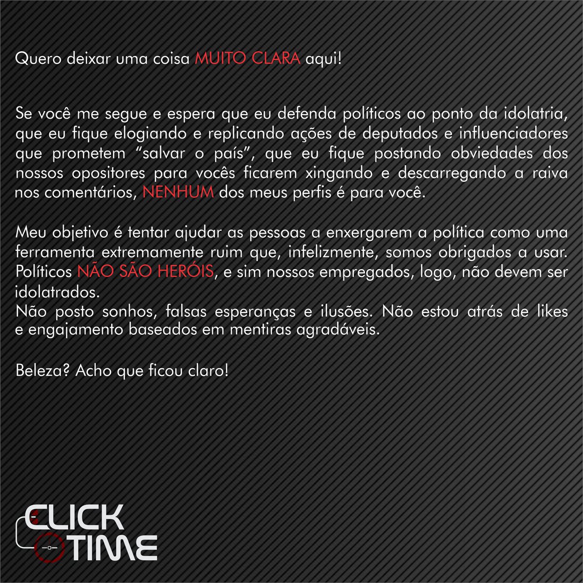 FabioClickTime's tweet image. LEIA antes de me seguir. 👍