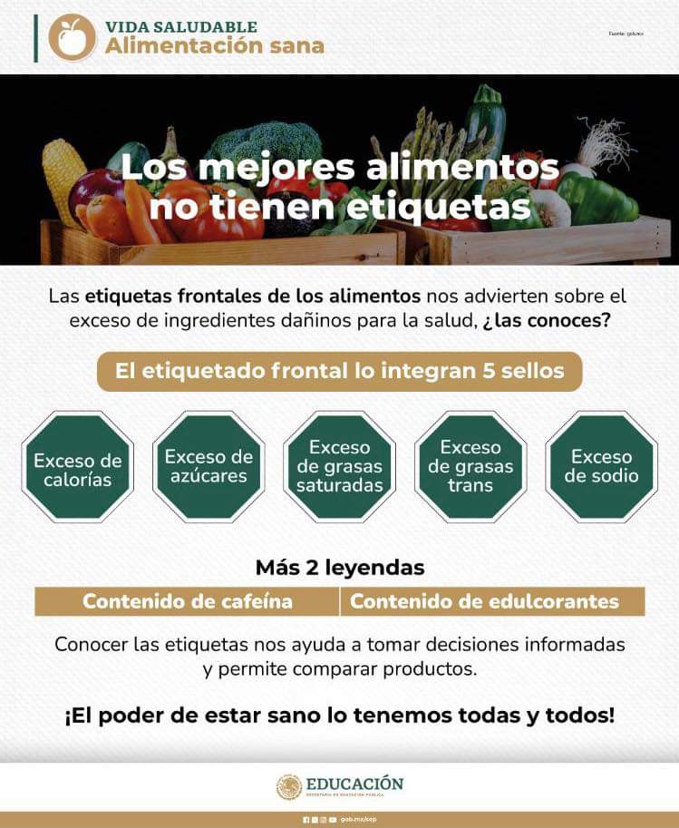 ¡Elige lo saludable para tu cuerpo! 🍎🥦😋 Únete a esta iniciativa de #VidaSaludable y aprende sobre alimentación libre de etiquetas dañinas para tu salud. 👇 #RazonesDePeso #EligeLoSano #YoComoSinEtiquetas #LoRicoNoTieneSellos