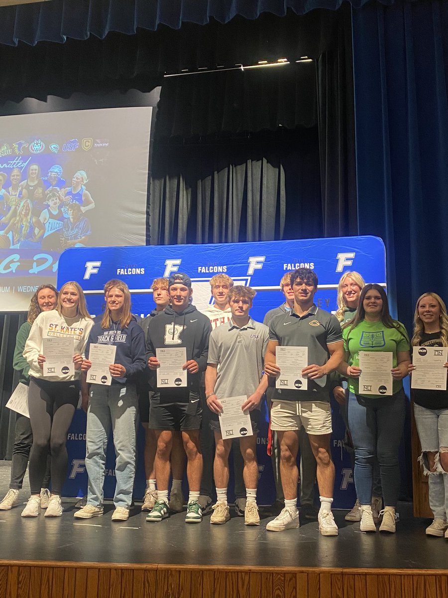 Congratulations to all 13 of these incredible athletes that signed their National Letters of Intent to participate in College Athletics next Fall. #FalconPride #NextLevelFalcon