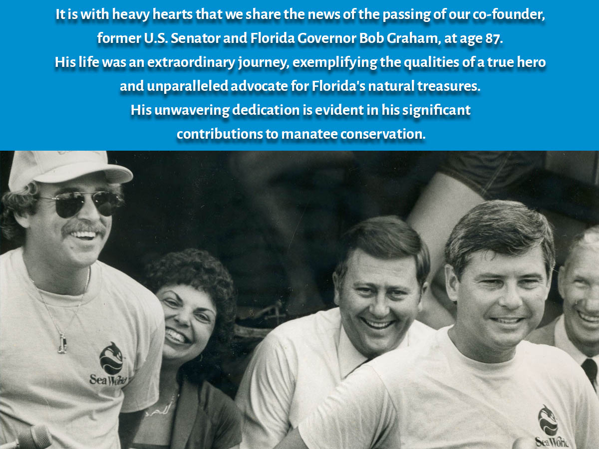 savethemanatee's tweet photo. It is with heavy hearts that we share the news of the passing of our co-founder, former U.S. Senator and FL Governor Bob Graham, at age 87. His life was an extraordinary journey, exemplifying the qualities of a true hero and unparalleled advocate for FL's natural treasures. https://t.co/j6hllD6TJq
