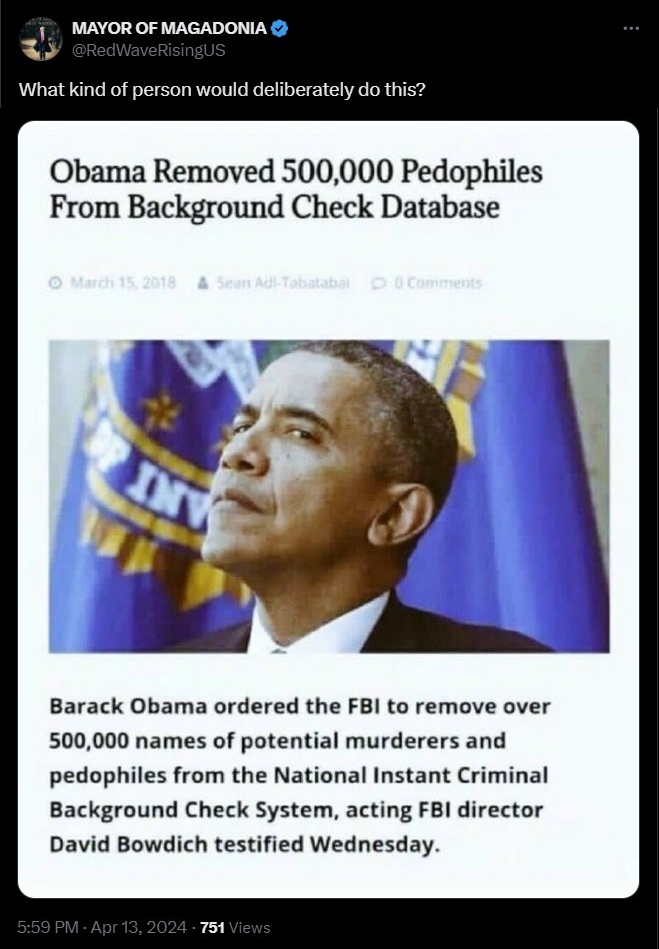 Another pedophile & murderer?
#Obama #BarackObama #BackgroundCheck #FBI #criminals