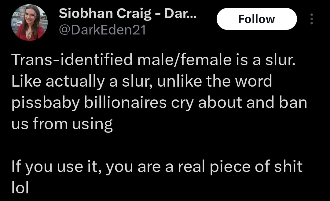 The only play these guys seem to have is narcissistic reversal. Inversion. DARVO. 'C!s is a slur' → 'TiM/TiF is a slur!' Gender ideology → GC ideology Gender cult → TERF cult Happens every time a new term gains popularity in opposition to the gender borg. They assimilate…