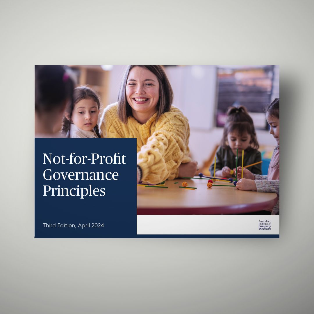 The AICD has released a new edition of the NFP Governance Principles. They have been updated to reflect the evolving governance environment including heightened board focus on organisational culture, stakeholders and sustainability. bit.ly/4cTJxHr #NFPGovernance