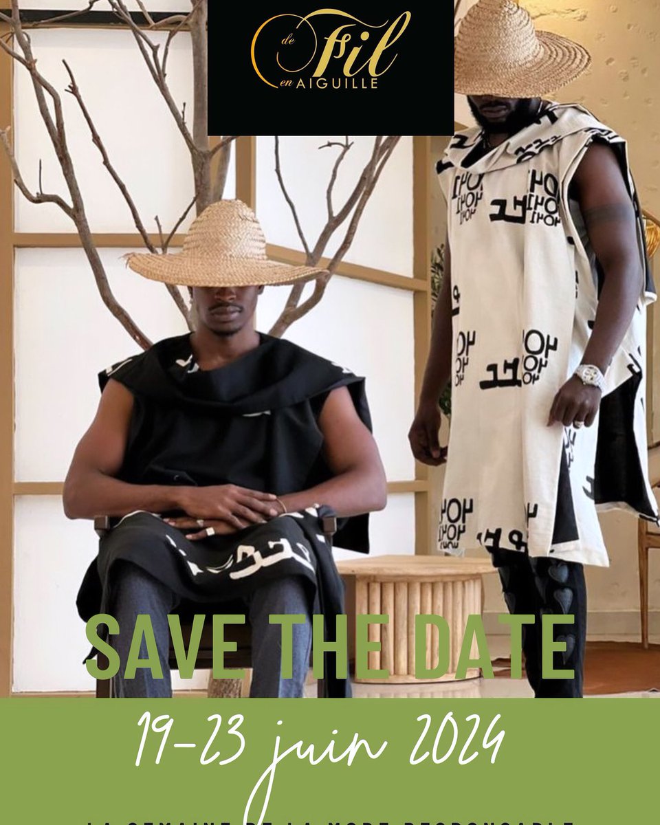 De Fil en Aiguille  est la Semaine de la Mode  Responsable à Bamako ,elle se déroulera du 19 au 23 juin 2024 .
C’est un événement annuel  qui met l’accent sur le dynamisme et la diversité du secteur de la mode tout en promouvant des valeurs de durabilité et d’inclusivité.