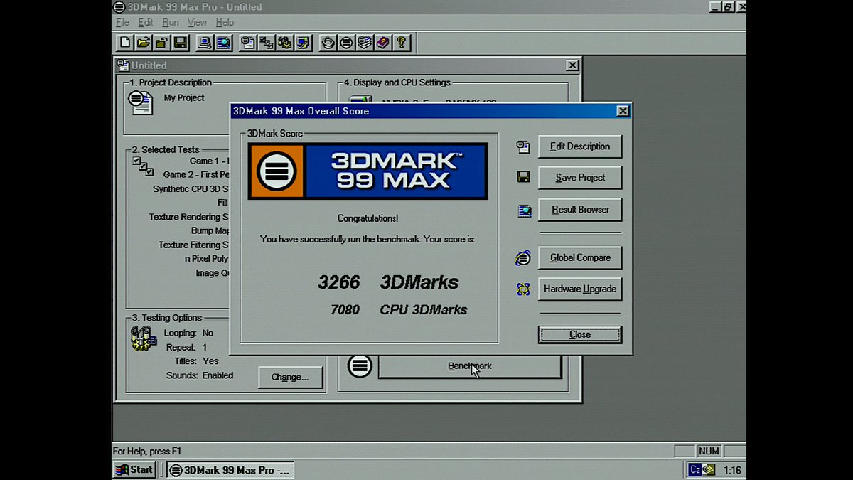 👀👇 quick test it look there is no problem. Both 3dmark run perfect, installed without issue. Nice PCI card. Tested with P3 450 so score is lower. Drivers 45.23