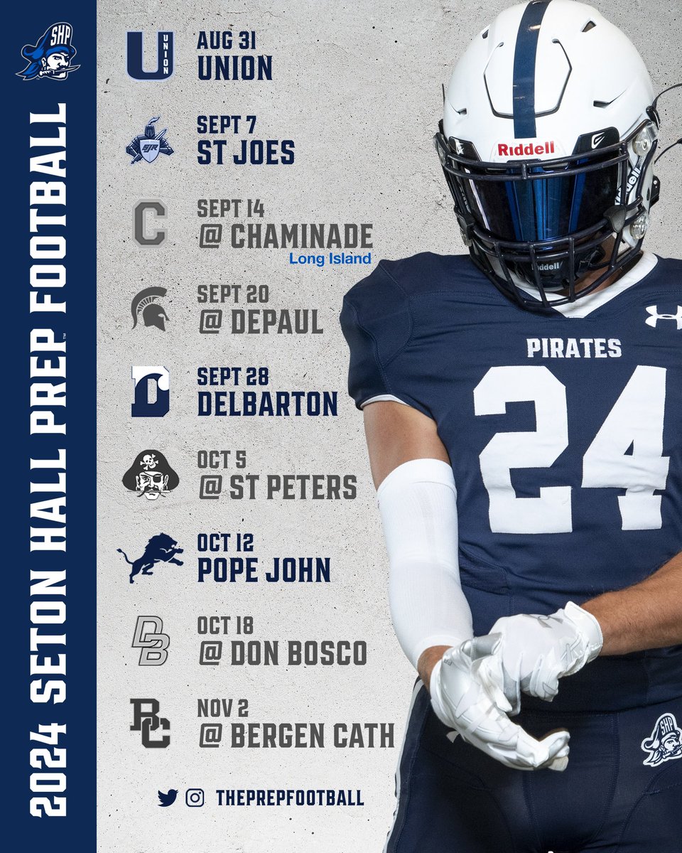 2024 Seton Hall Prep Football Schedule #GetOnTheShip