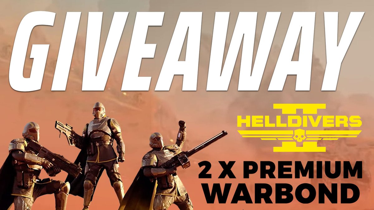 🔥 Helldivers 2 GIVEAWAY ($20) 🔥

➡️ TO ENTER:

✅ Follow @pcguidedotcom 
✅ Retweet
✅ Comment your platform

⏰ Giveaway ends in 7 days! All platforms and regions can participate.